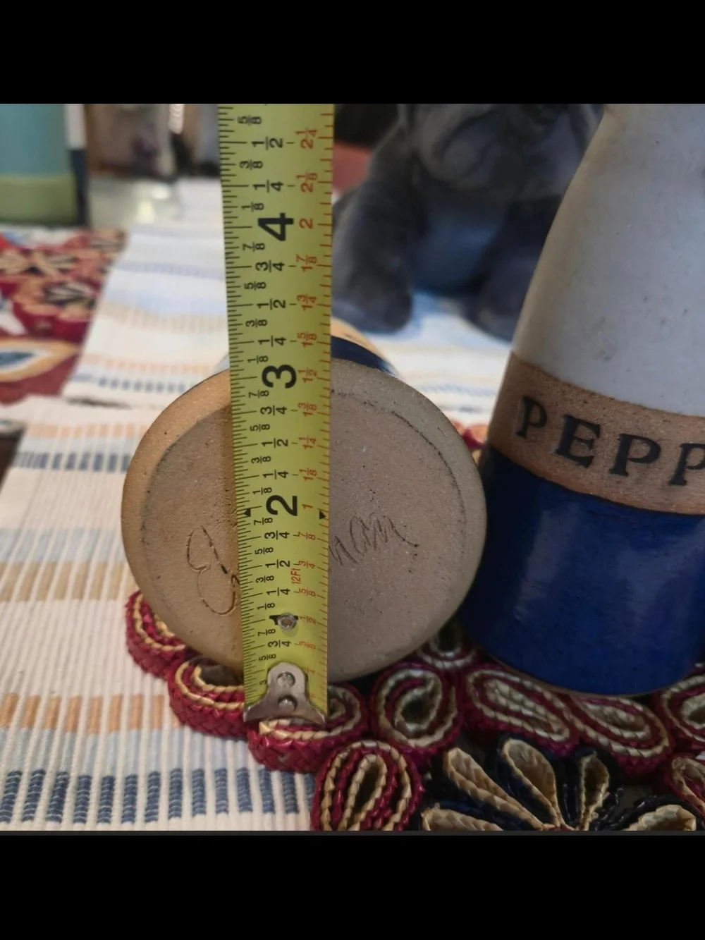 Vintage, Endleman,Ceramic Pepper Shaker - Blue & Cream Novelty
